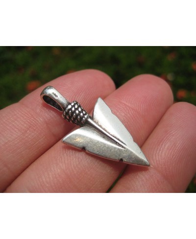 925 Silver Indian Arrowhead Spear Pendant Necklace Jewelry Art A20 $31.55 Pendants & Coins