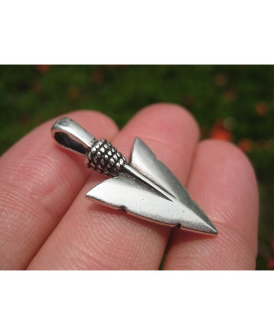 925 Silver Indian Arrowhead Spear Pendant Necklace Jewelry Art A20 $31.55 Pendants & Coins