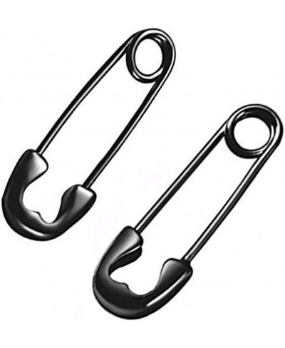 S925 Silver Simple Paper Clip Earrings Stylish Punk Goth Safety Pin Earrings $11.33 Clip-Ons