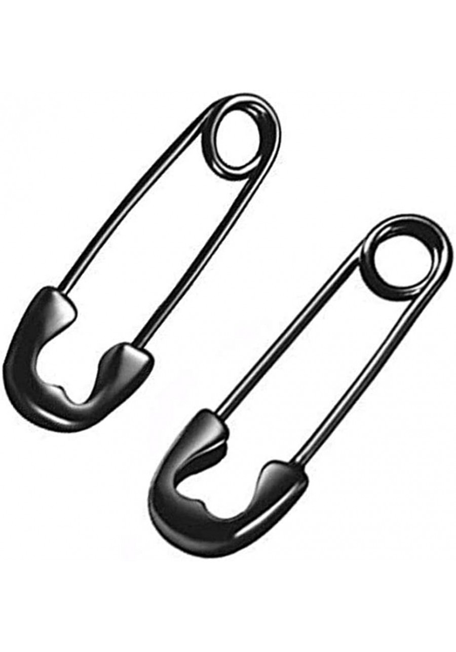 S925 Silver Simple Paper Clip Earrings Stylish Punk Goth Safety Pin Earrings $11.33 Clip-Ons