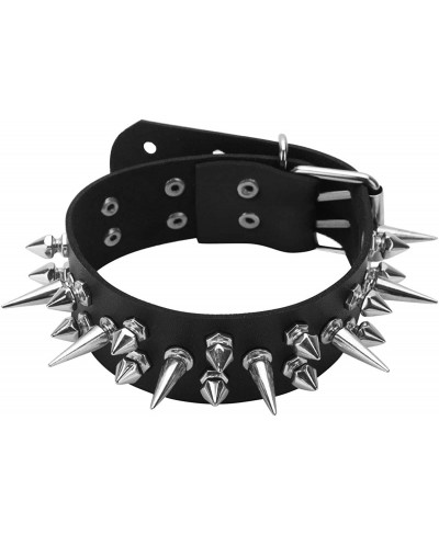 Punk Gothic PU Leather Studded Neck Collar Choker Necklace with Rivets Halloween Party Roleplay Clubwear Rock Jewelry $12.56 ...