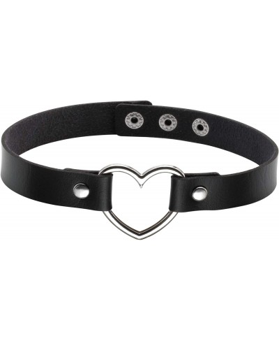 Vintage Love Heart PU Leather Necklace Goth Collar for Women $11.20 Chokers