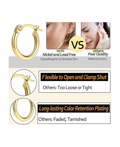 6 Pairs Gold Hoop Earrings Set for Girls Thick Chunky Huggie Hoops Hypoallergenic Stainless Steel Hoop for Girls Women $16.22...