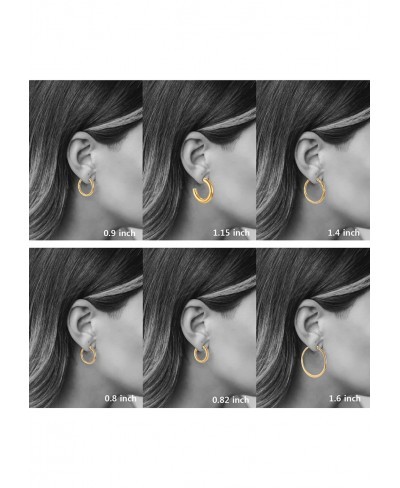 6 Pairs Gold Hoop Earrings Set for Girls Thick Chunky Huggie Hoops Hypoallergenic Stainless Steel Hoop for Girls Women $16.22...