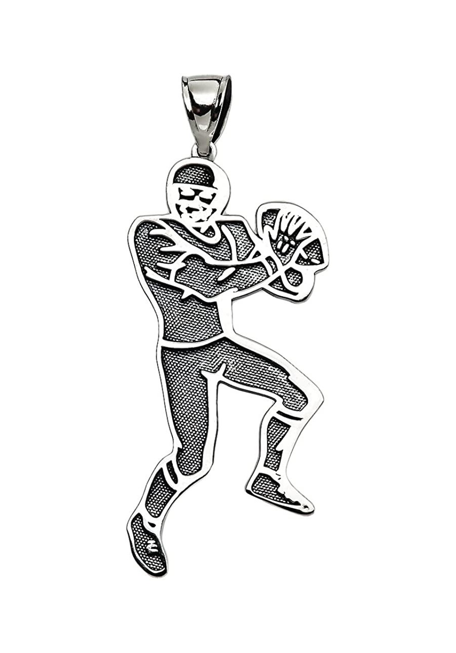 Football Player Sports Sterling Silver Pendant $17.85 Pendants & Coins