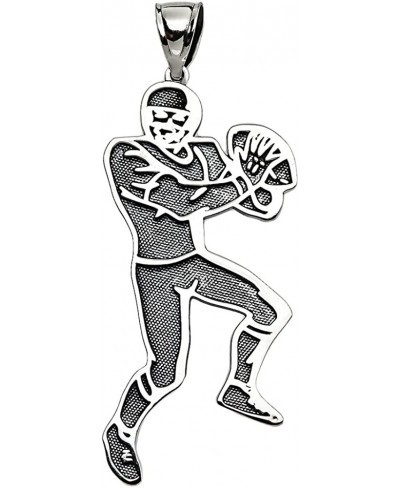 Football Player Sports Sterling Silver Pendant $17.85 Pendants & Coins