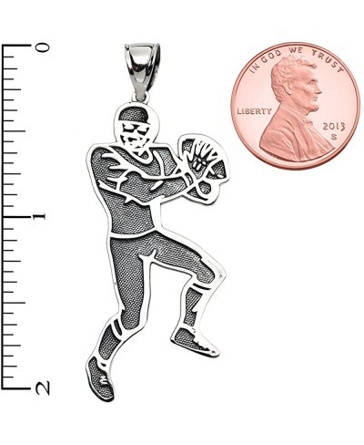 Football Player Sports Sterling Silver Pendant $17.85 Pendants & Coins