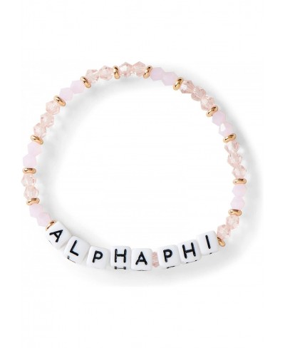 Alpha Phi Bracelet — Glass Bead Bracelet with AP Name Beads and 18K Gold Accent Beads Greek Sorority Jewelry for Big Little S...