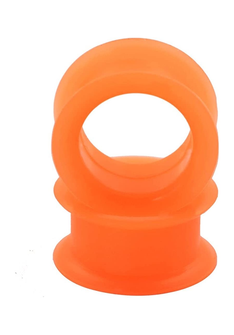 Pair 1" (25MM) ORANGE SILICONE EYELET TUNNELS Double Flare Gauges Thin Soft Flexible Flesh Plugs (2pcs) $7.03 Piercing Jewelry