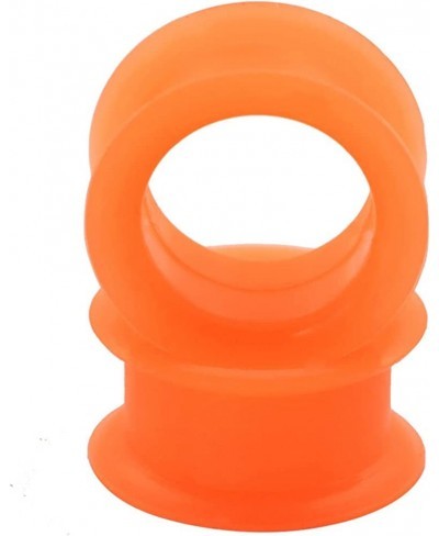 Pair 1" (25MM) ORANGE SILICONE EYELET TUNNELS Double Flare Gauges Thin Soft Flexible Flesh Plugs (2pcs) $7.03 Piercing Jewelry