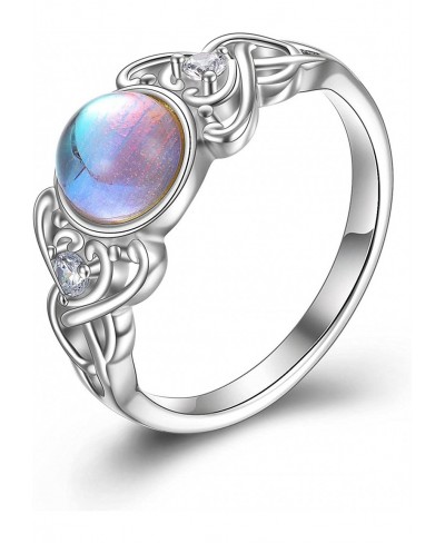 Moonstone Vintage Ring Jewelry for Women Sterling Silver Celtic Wiccan Birthstone Rings Gifts for Girls Friend Size 7-8 $21.9...