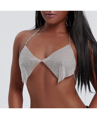 Crystal Vest Crop top Bra Body Chain Rhinestone Bra Beach Bikini Chains Backless Body Harness Party Nightclub Body Accessorie...