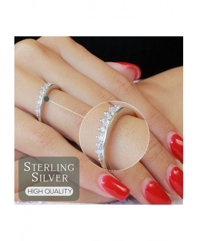 Clear Cubic Zirconia Journey Tiara Ring 925 Sterling Silver (Comes in Colors) $12.65 Statement