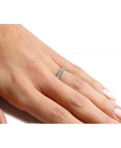 Clear Cubic Zirconia Journey Tiara Ring 925 Sterling Silver (Comes in Colors) $12.65 Statement