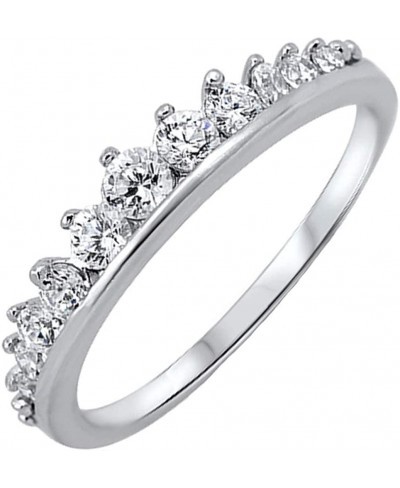 Clear Cubic Zirconia Journey Tiara Ring 925 Sterling Silver (Comes in Colors) $12.65 Statement