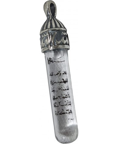 Sterling Silver Clear Allah Capped Zamzam Water Ayatul-kursi Vial Islamic Pendant $27.08 Pendants & Coins