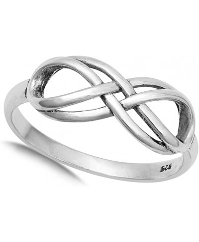 Double Infinity Knot Promise Ring New .925 Sterling Silver Band Sizes 4-10 $13.33 Bands