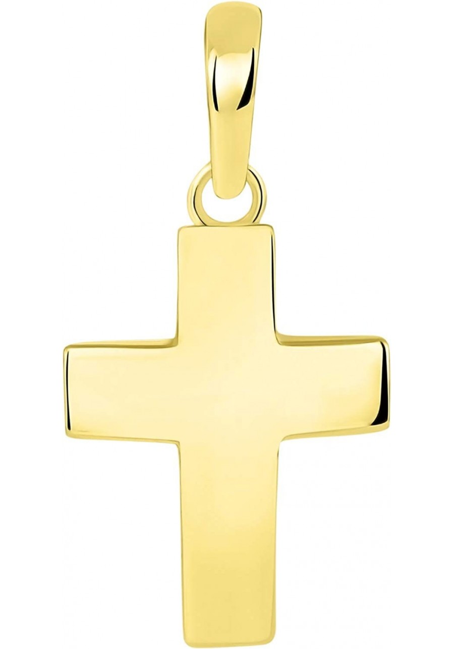 Solid 14k Yellow Gold Plain Petite Cross Charm Pendant $48.75 Pendants & Coins