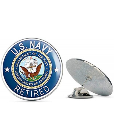 Round U.S. Navy Retired (Naval ic Vet) Metal 0.75" Lapel Hat Pin Tie Tack Pinback $8.18 Brooches & Pins