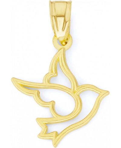 10k Real Solid Gold Dove Pendant Dainty Diamond Cut Charm for Women Gifts for Her $43.24 Pendants & Coins