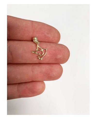 10k Real Solid Gold Dove Pendant Dainty Diamond Cut Charm for Women Gifts for Her $43.24 Pendants & Coins