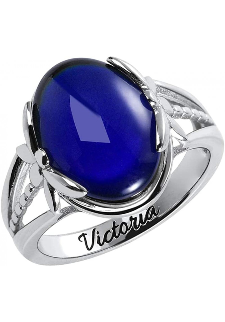 Vintage Magic Color Changing Mood Ring In Sterling Silver 925 Personalized Inside Engraving Gifts For Women $27.65 Statement