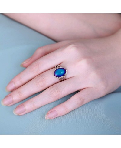 Vintage Magic Color Changing Mood Ring In Sterling Silver 925 Personalized Inside Engraving Gifts For Women $27.65 Statement