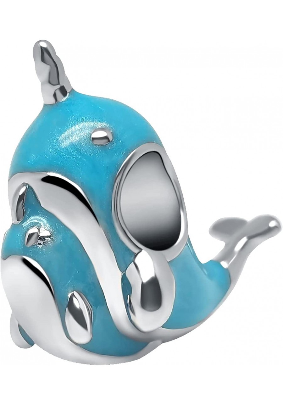 Ocean Dolphin Animal Bead Charms for Pandora Bracelets Mother Baby Charms Bead $13.57 Charms & Charm Bracelets