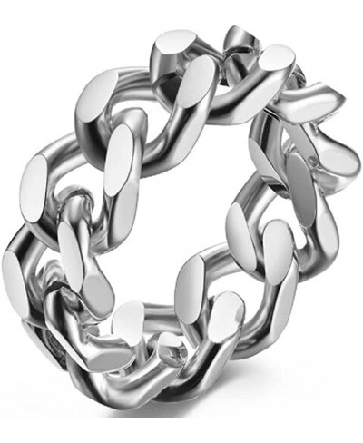Stainless Steel Chain Style Wedding Band Statement Cocktail Party Biker Ring $9.04 Bands