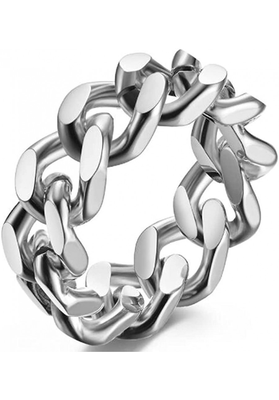 Stainless Steel Chain Style Wedding Band Statement Cocktail Party Biker Ring $9.04 Bands