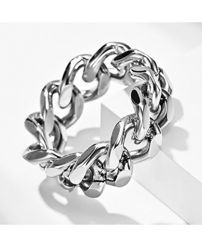 Stainless Steel Chain Style Wedding Band Statement Cocktail Party Biker Ring $9.04 Bands