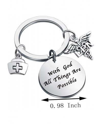 Licensed Practical Nurse Keychain with God All Things are Possible Nurse Graduation Gift $17.12 Pendants & Coins