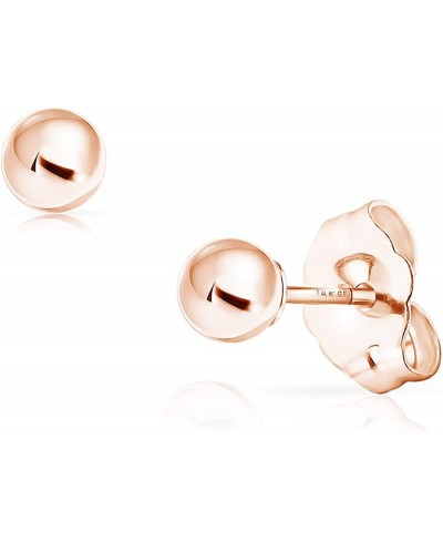 14K Gold Filled Ball Stud Earrings 3-8mm Yellow Rose & White Gold $21.09 Ball