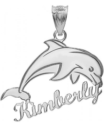 925 Sterling Silver Engravable Personalized Jumping Dolphin Pendant with Your Name $46.22 Pendants & Coins