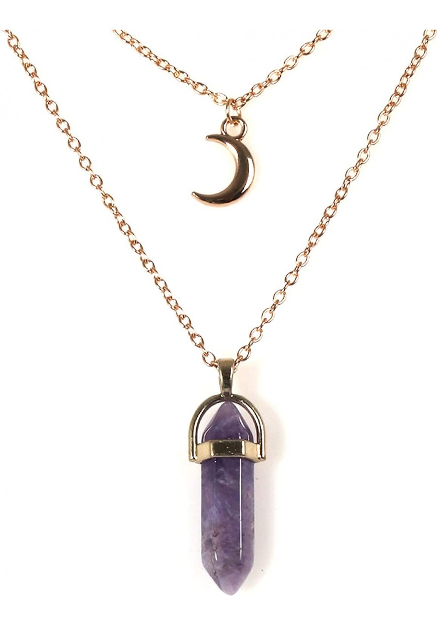 Healing Crystal Stone Moon Choker Necklace Witch Jewelry for Women $9.85 Chokers