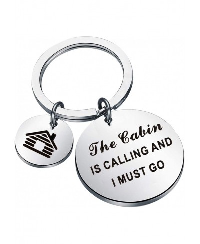 Cabin Gift Keychain The Cabin is Calling and I Must Go Keychain Cottage County Jewelry Cabin Lover Gifts $16.43 Pendants & Coins