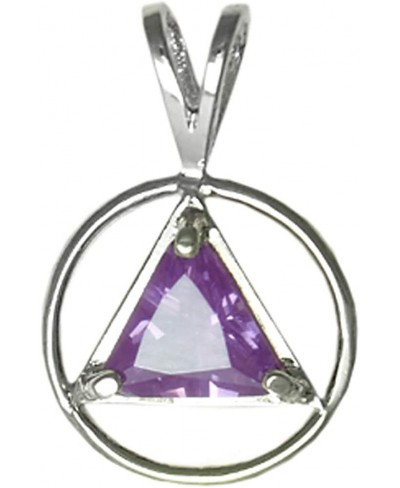 Alcoholics Anonymous (AA) Symbol - Sterling Silver AA Pendant 8mm Triangle Colored CZ $20.29 Pendants & Coins
