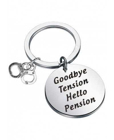 Police Officer Retirement Gift Goodbye Tension Hello Pension Keychain Cop Handcuff CharmJewelry Retiring Cop Gift $14.90 Pend...