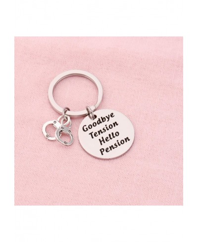 Police Officer Retirement Gift Goodbye Tension Hello Pension Keychain Cop Handcuff CharmJewelry Retiring Cop Gift $14.90 Pend...