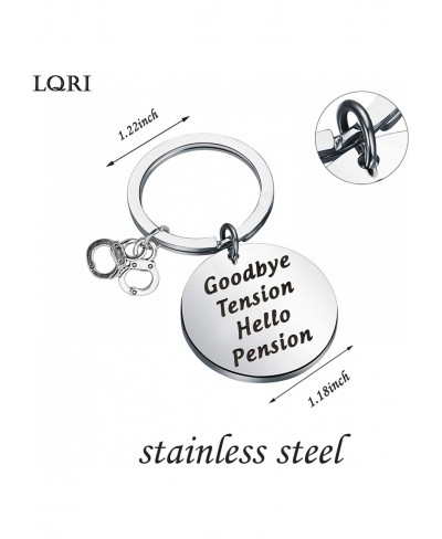 Police Officer Retirement Gift Goodbye Tension Hello Pension Keychain Cop Handcuff CharmJewelry Retiring Cop Gift $14.90 Pend...