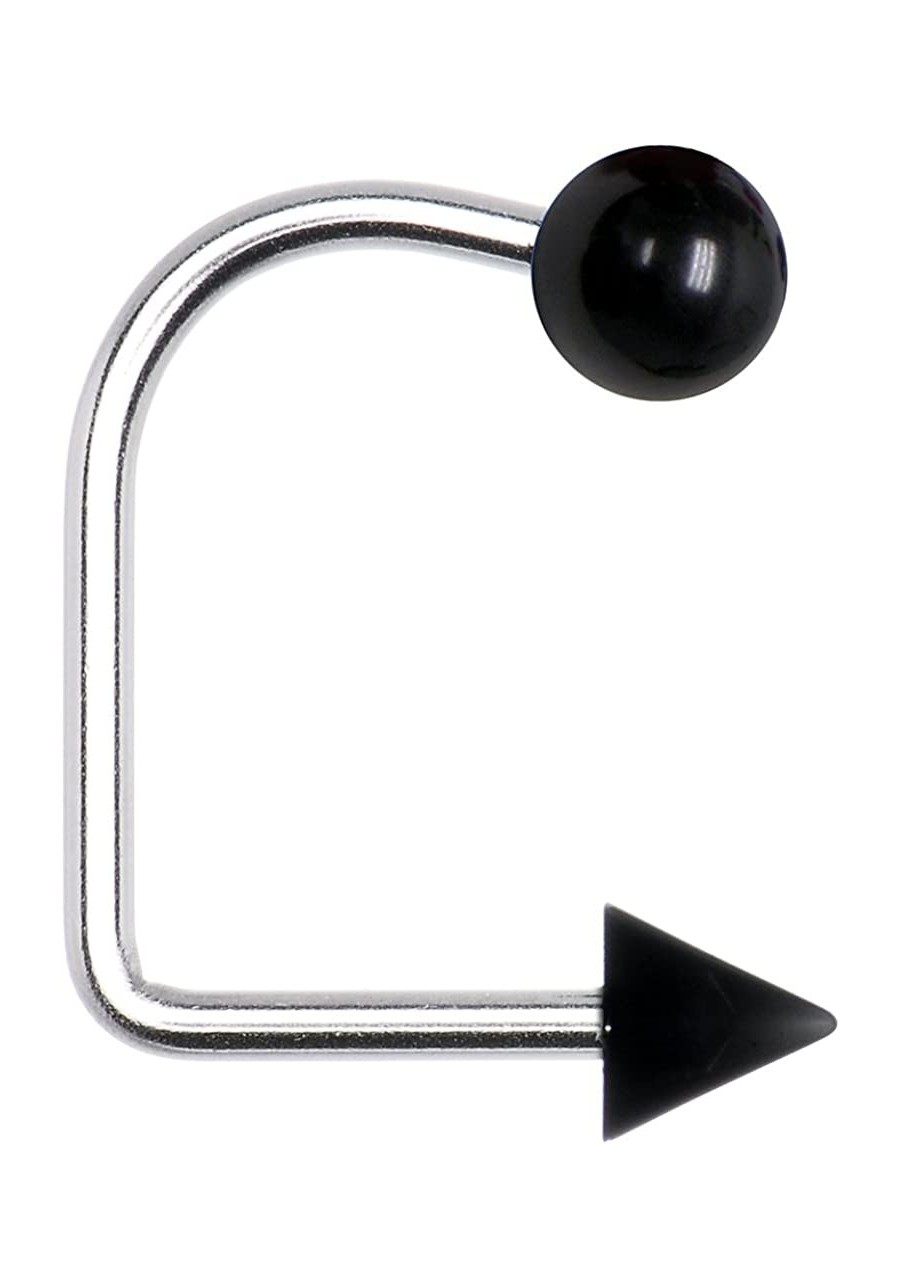 Surgical Steel Black Acrylic Ball Cone 14 Gauge Lippy Loop Labret Ring 3/8 $7.73 Piercing Jewelry