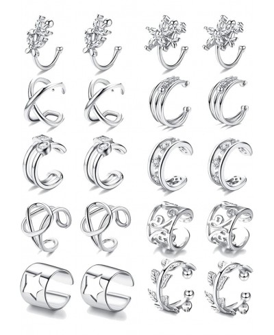 10 Pairs Ear Cuff Earrings for Women Adjustable Non-Piercing Ear Cuffs Cubic Zirconia Clip On Cartilage Helix Wrap Earrings J...