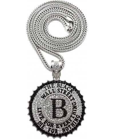 Black Wall Street Pendant Necklace with Crystal Rhinestones $37.49 Pendants & Coins