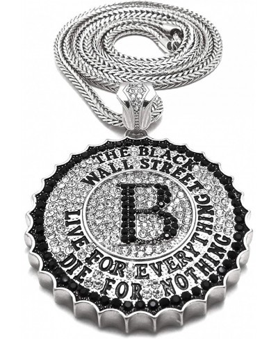 Black Wall Street Pendant Necklace with Crystal Rhinestones $37.49 Pendants & Coins