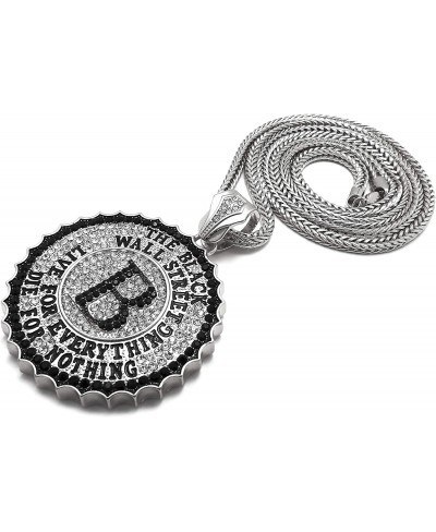 Black Wall Street Pendant Necklace with Crystal Rhinestones $37.49 Pendants & Coins