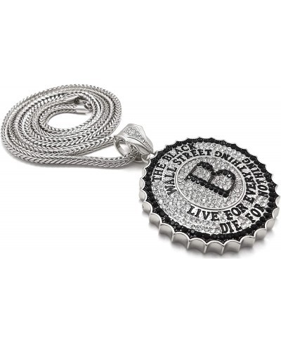 Black Wall Street Pendant Necklace with Crystal Rhinestones $37.49 Pendants & Coins