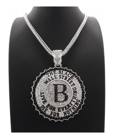 Black Wall Street Pendant Necklace with Crystal Rhinestones $37.49 Pendants & Coins