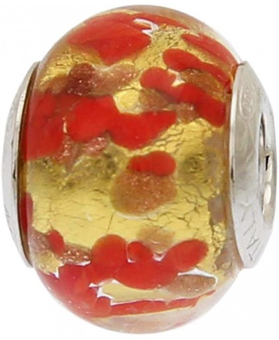 Murano Glass Red Gold Confetti Charm Bead $19.96 Charms & Charm Bracelets