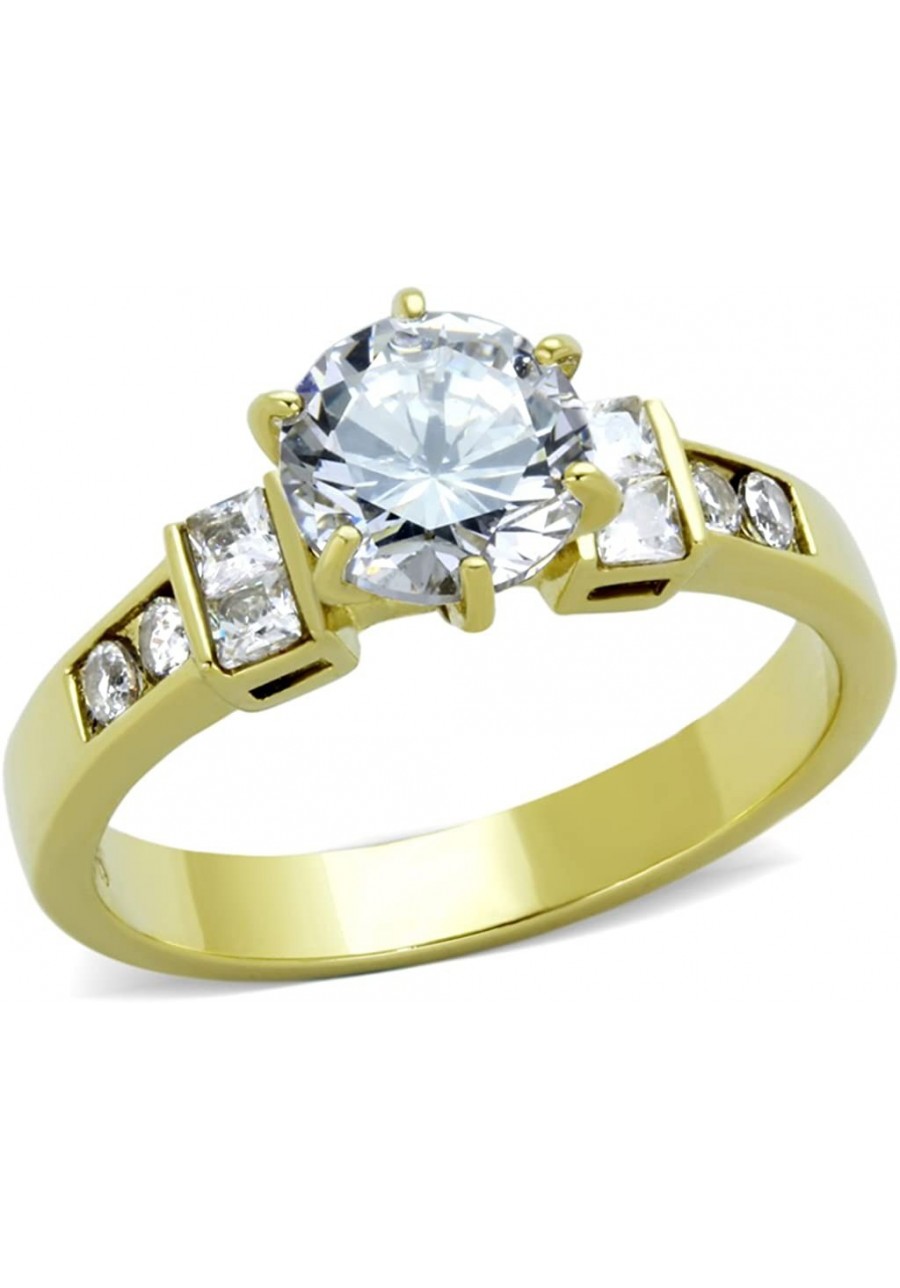 Women's Stainless Steel 316 1.25 Carat Zirconia Gold Plated Engagement Ring $21.24 Engagement Rings