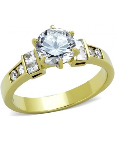 Women's Stainless Steel 316 1.25 Carat Zirconia Gold Plated Engagement Ring $21.24 Engagement Rings